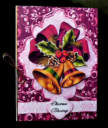 Beautiful Bells with Burgundy Bow by Diane  Hitchcox