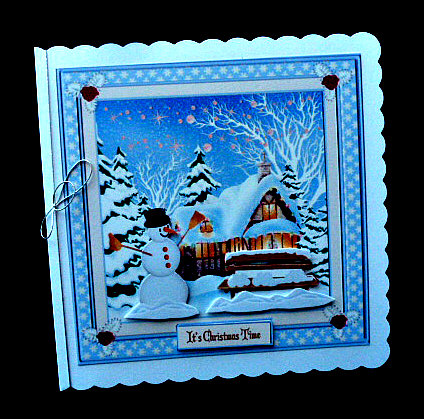 At Home for Christmas 8x8ins Mini Kit by Diane  Hitchcox