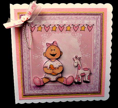 Sweet Baby Girl Card with Decoupage by Diane  Hitchcox