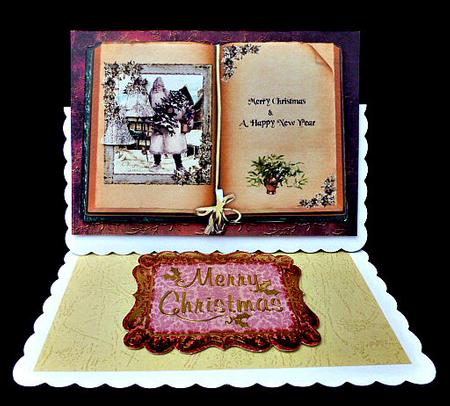 Vintage Santa Open-book Card Topper by Diane  Hitchcox
