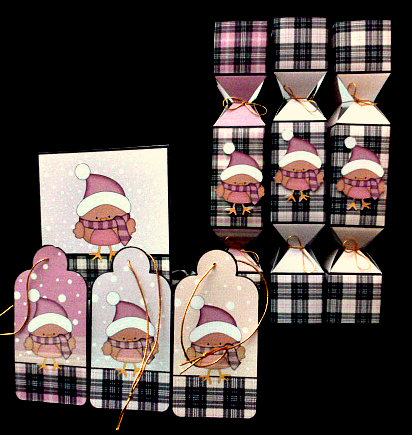 3D Little Bobbin Robin Tartan Christmas Cracker Boxes by Diane  Hitchcox