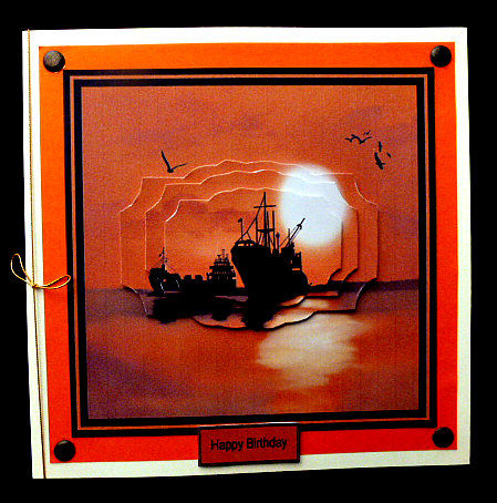 Sunset at Sea Card, with Shaped Layers by Diane  Hitchcox