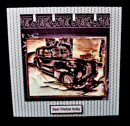 Vintage Car Card with Shaped Layers by Diane  Hitchcox