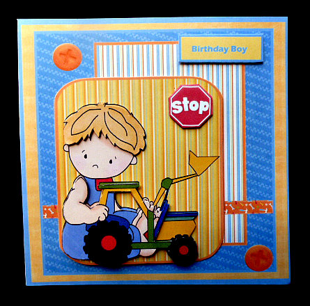 Forklift Truck Driver Card with Decoupage by Diane  Hitchcox