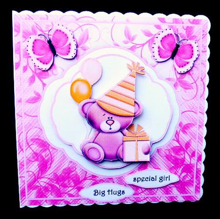 Cute Teddie in Pink by Diane  Hitchcox