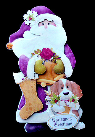 Shaped Card Mini-kit - Santa & His Dog by Diane  Hitchcox