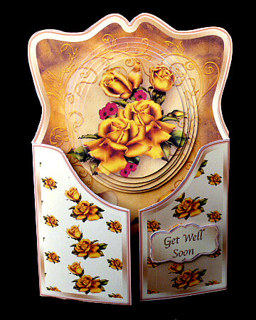 Golden Roses Shaped Gatefold Card Mini Kit by Diane  Hitchcox