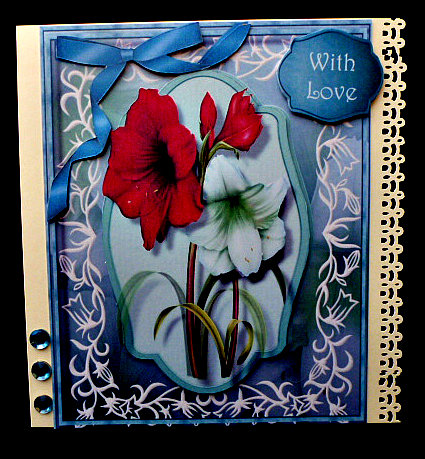 Beautiful Amaryllis in a Filigree Frame  by Diane  Hitchcox