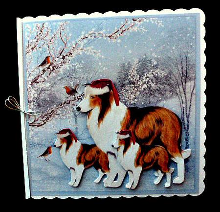 A Collie Dog Christmas Mini Card Kit by Diane  Hitchcox