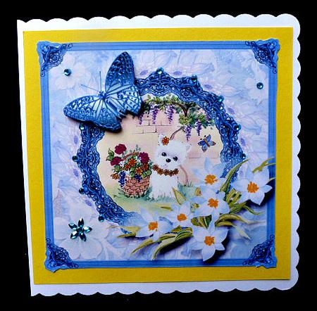 Westie and Butterflies Decoupage Sheet by Diane  Hitchcox