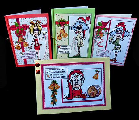 Selection of Four Stella and Friends Christmas Toppers by Diane  Hitchcox