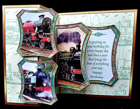 Fold Back Pop-up - Steam Trains by Diane  Hitchcox