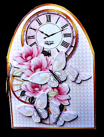 Clock Card Magnolias by Diane  Hitchcox