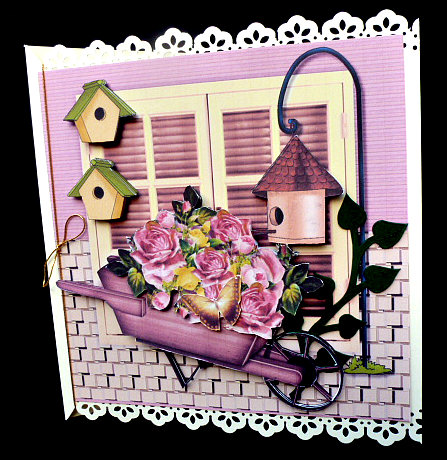 Wheelbarrow Vintage Roses by Diane  Hitchcox
