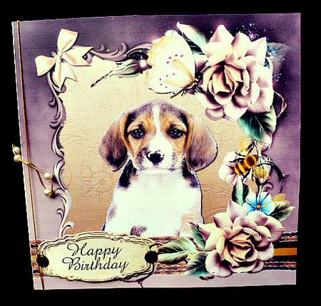 Cute Beagle Puppy Card Front and Gift Card by Diane  Hitchcox