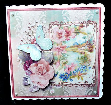 Lakeside Cottage Card with Decoupage by Diane  Hitchcox