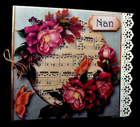 Autumn Roses & Butterflies 8x8 by Diane  Hitchcox