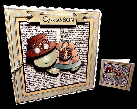 Green Steampunk Turtle Dictionary Topper Mini Kit by Diane  Hitchcox