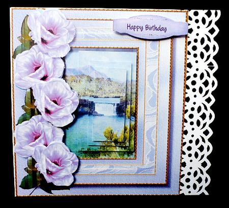 8x8 Mini Kit Beautiful Waterfall and Roses  by Diane  Hitchcox