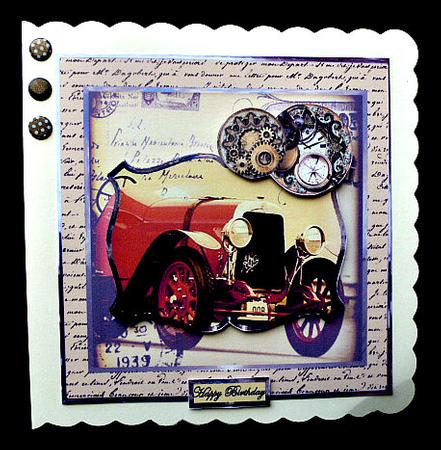 Car of Vintage Years Card with Decoupage by Diane  Hitchcox