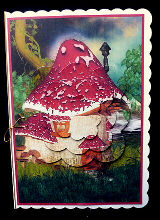 Mushroom House Scalloped Pyramid by Diane  Hitchcox