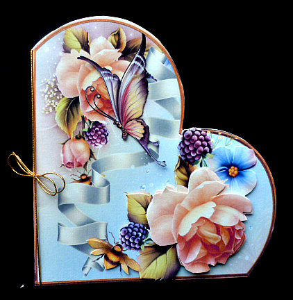 English Rose Heart Shaped Card Mini Kit by Diane  Hitchcox