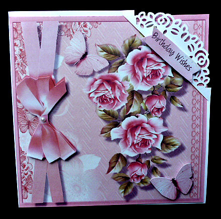 Beautiful Vintage Roses and Ribbon Bow  by Diane  Hitchcox
