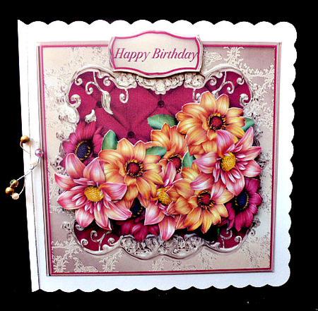 Dahlias Metallic Frame Card Mini Kit by Diane  Hitchcox