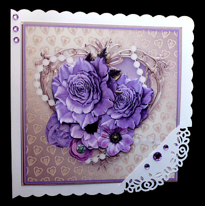 Valentine Bouquet Metallic Frame Card Mini Kit by Diane  Hitchcox