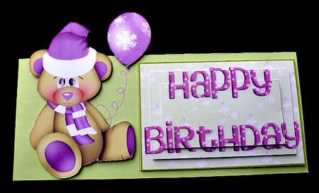 Birthday Bear with Baloon by Diane  Hitchcox