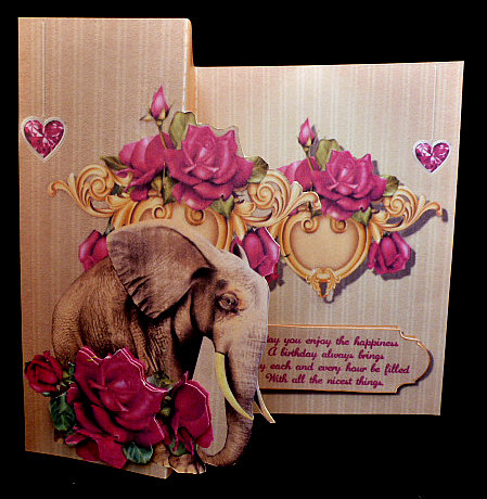 Elephant and Roses by Diane  Hitchcox