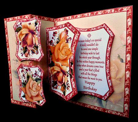 Fold Back Pop-up Autumn Roses by Diane  Hitchcox