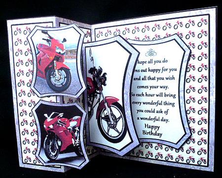Fold Back Pop-up Motorbikes by Diane  Hitchcox
