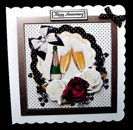 Champagne and Roses for My Love Quick Card by Diane  Hitchcox