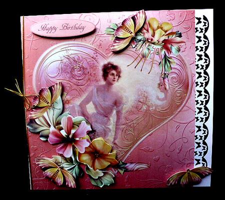 Butterfly Flower Heart Topper with Decoupage by Diane  Hitchcox