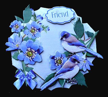 Country Birds 7x7 Tent Card Mini-kit - Blue Serenade by Diane  Hitchcox