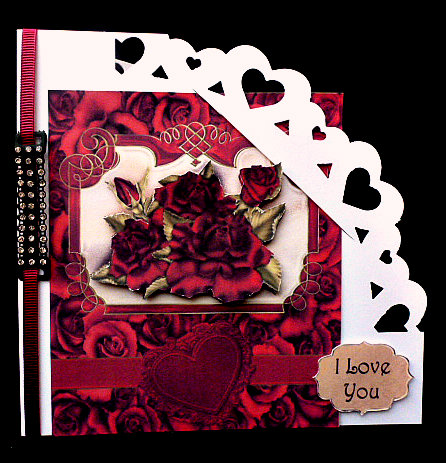 Red Roses for Love Topper with Decoupage by Diane  Hitchcox