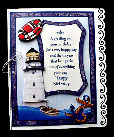Light House Birthday Decoupage by Diane  Hitchcox