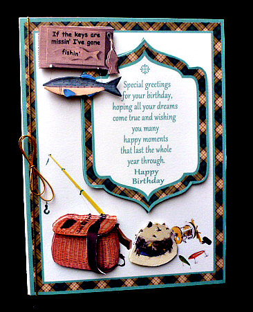 Fishing Decoupage and Verse by Diane  Hitchcox