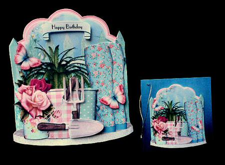 Rose Gardening Time Shaped Card Kit by Diane  Hitchcox