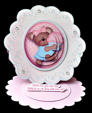 Cupcake Birthday Bear Quick Card with Pyramage by Diane  Hitchcox