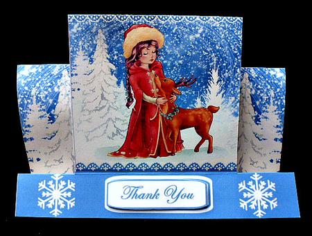 Winter Thanks Side Stepper with Pyramage and Decoupage by Diane  Hitchcox