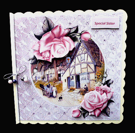 Old Village Pub Card with Decoupage by Diane  Hitchcox