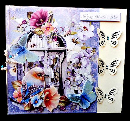 Aura Spring Birdcage Topper with Decoupage by Diane  Hitchcox