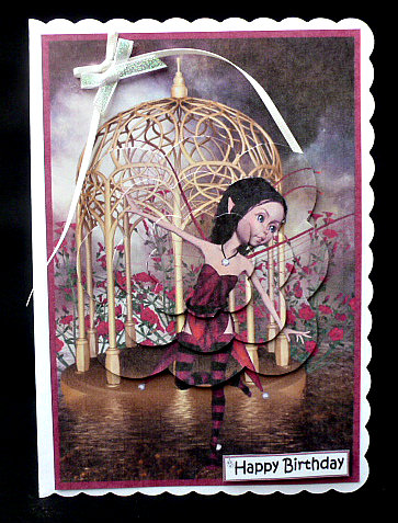 Dancing Butterfly Fairy Scalloped Pyramid 2 by Diane  Hitchcox