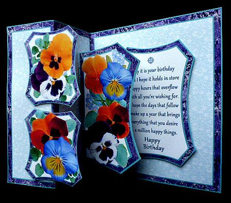 Fold Back Pop-up Pansies (birthday) by Diane  Hitchcox