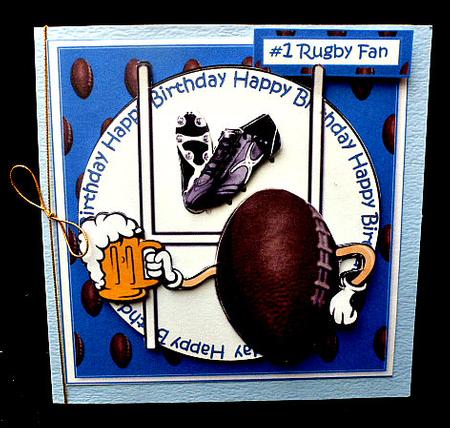 Rugby and a Pint Blue by Diane  Hitchcox