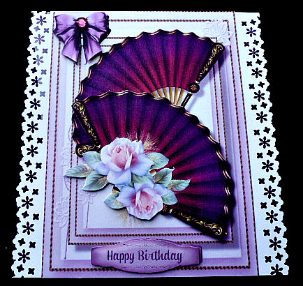 Beautiful Lilac Fans and Blush Roses  by Diane  Hitchcox