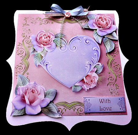 Pastel Rose Heart 7x7 by Diane  Hitchcox