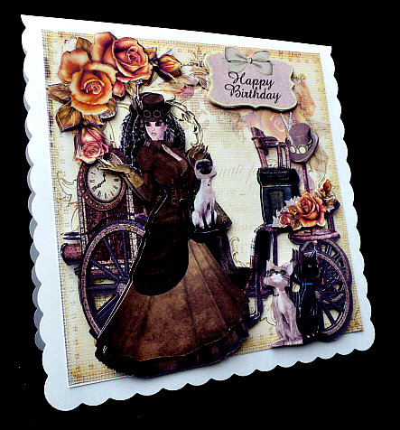 Steampunk Birthday Card Front Mini Kit by Diane  Hitchcox